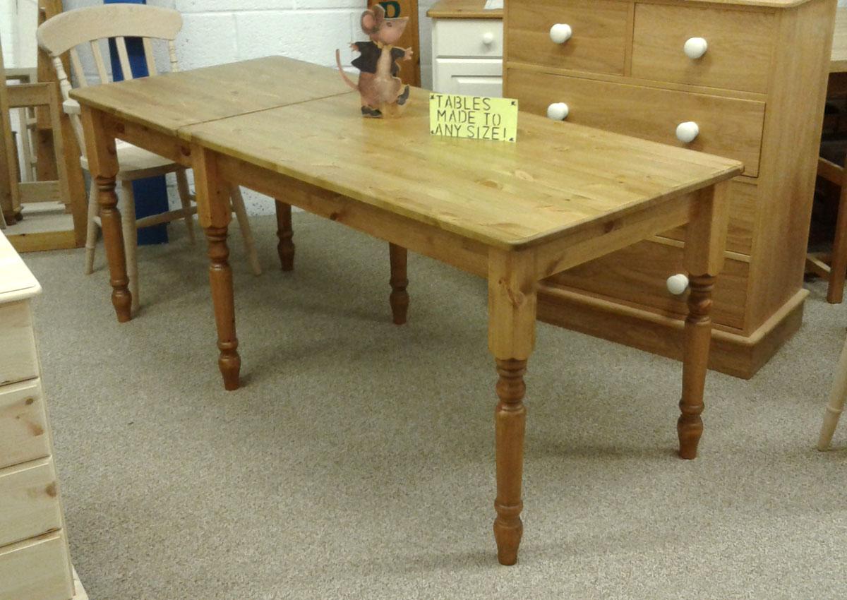 Custom made extending pine table