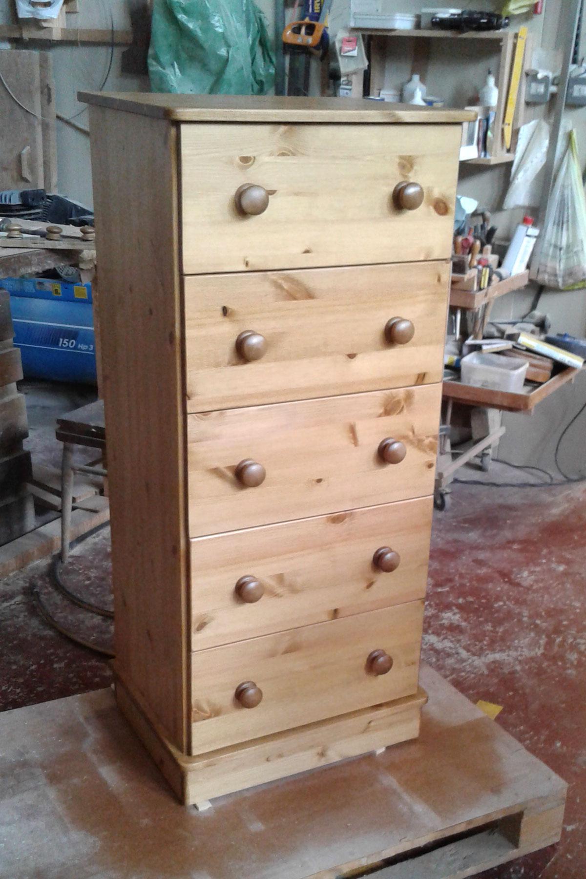 Custom five drawer chest