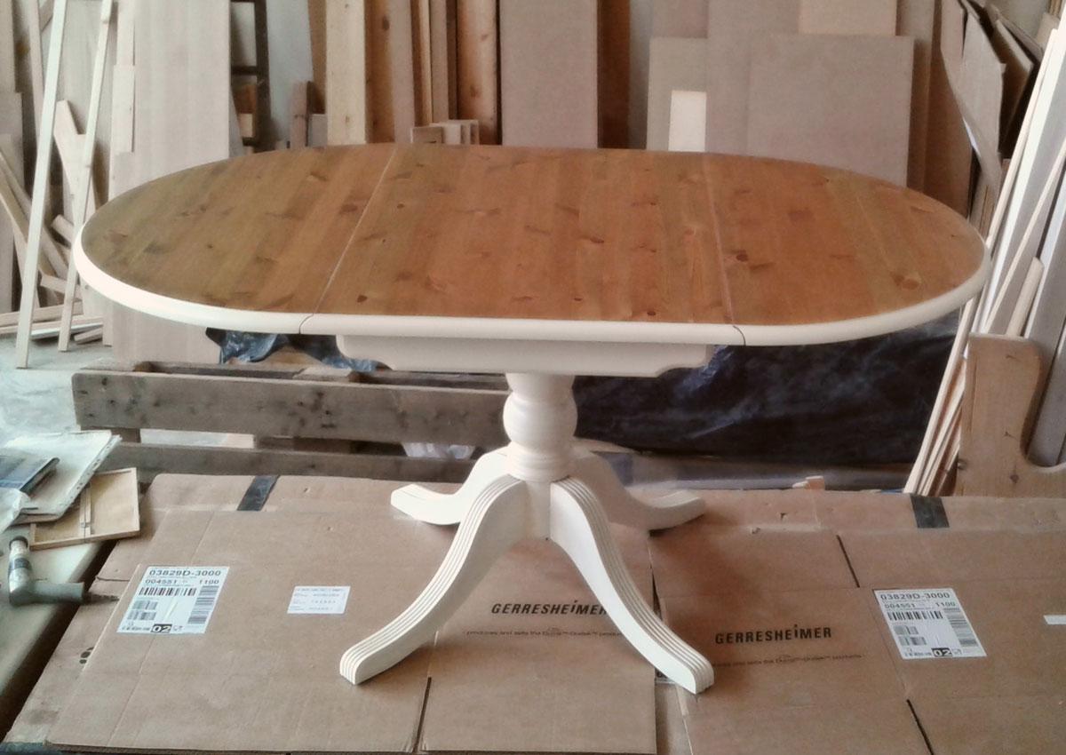 Custom made Single Pedestal Drop-leaf Table