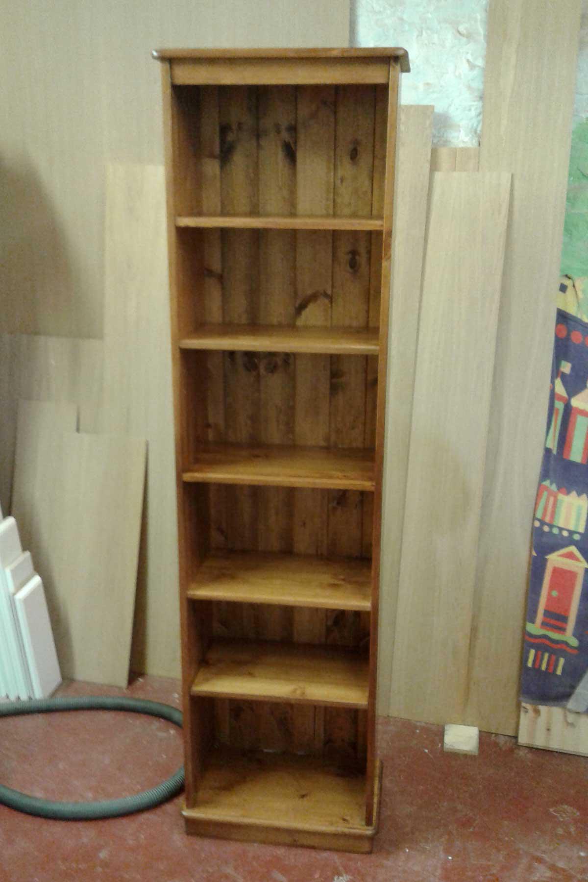 Narrow Pine Bookcase Made To Order