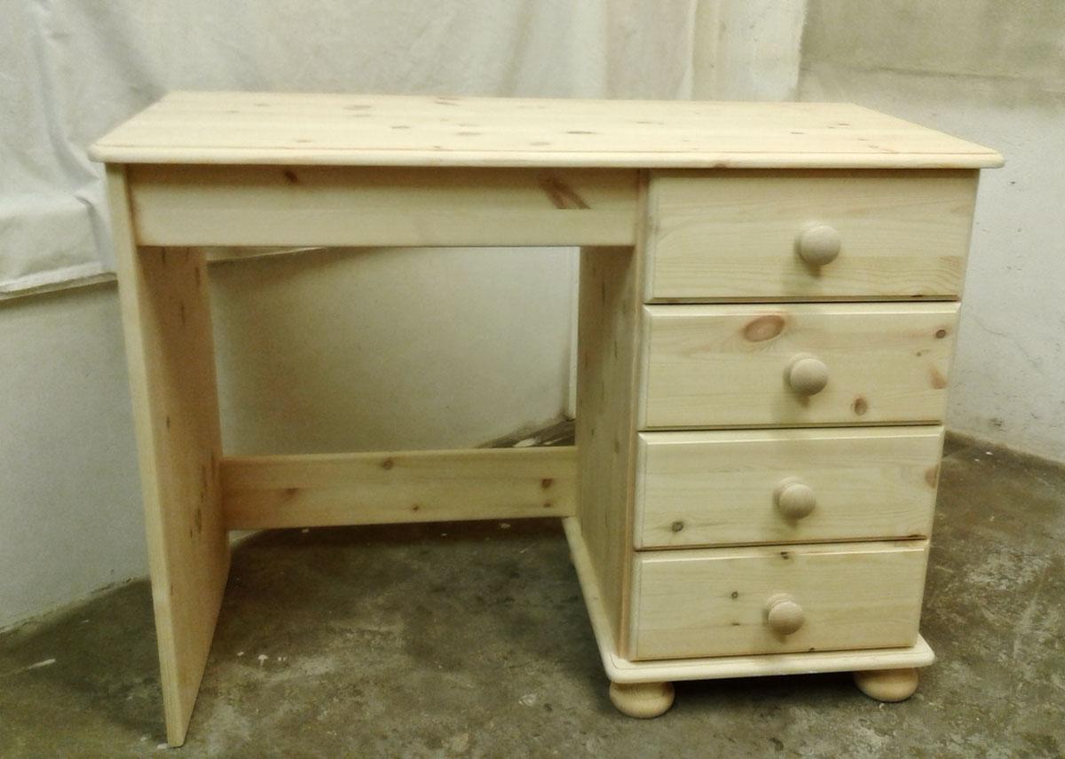 Devon 4 Drawer Dressing Table In Unfinished Pine