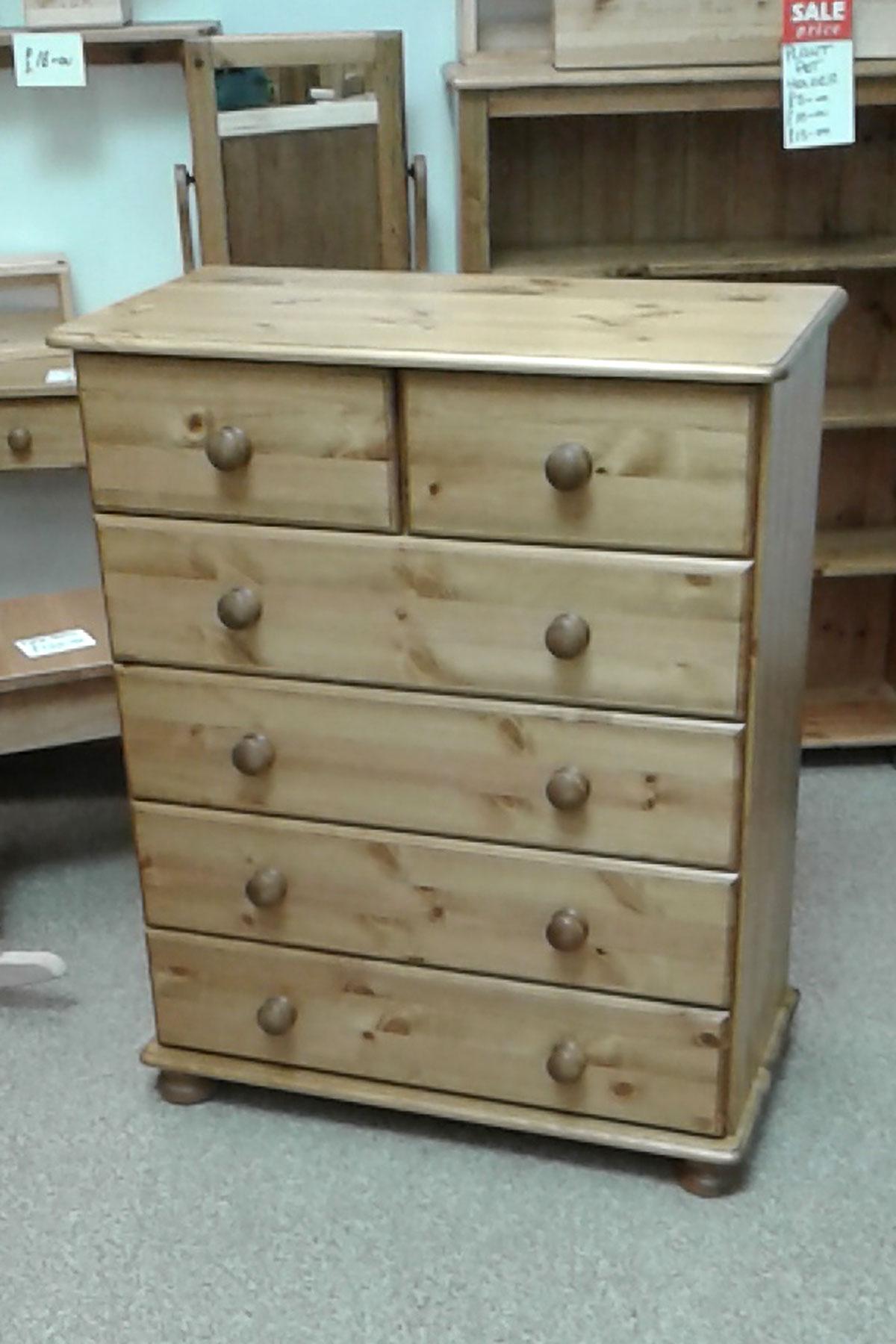 Devon 4+2 Pine Chest of Drawers