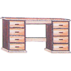 oak twin pedestal dressing table